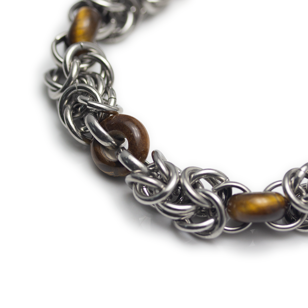 Stainless Steel Tiger's Eye Chain Bracelet