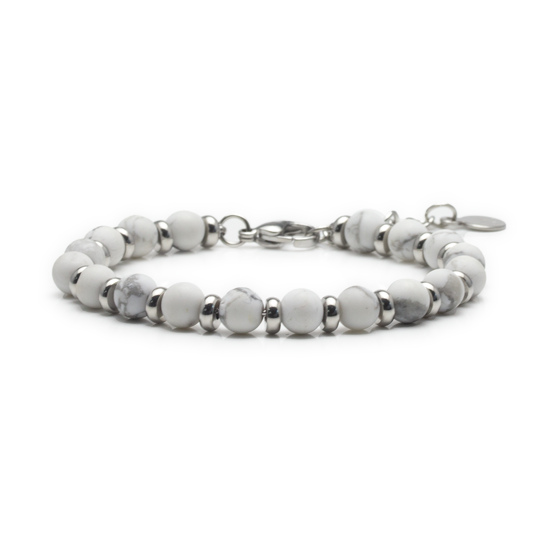 Crystal Plate Bracelet - Howlite - Small