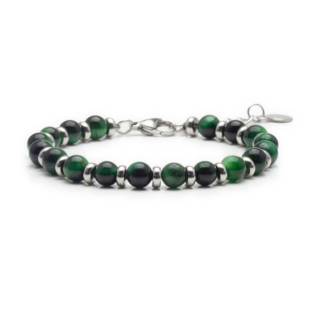 Crystal Plate Bracelet - Green Tiger's Eye - Small