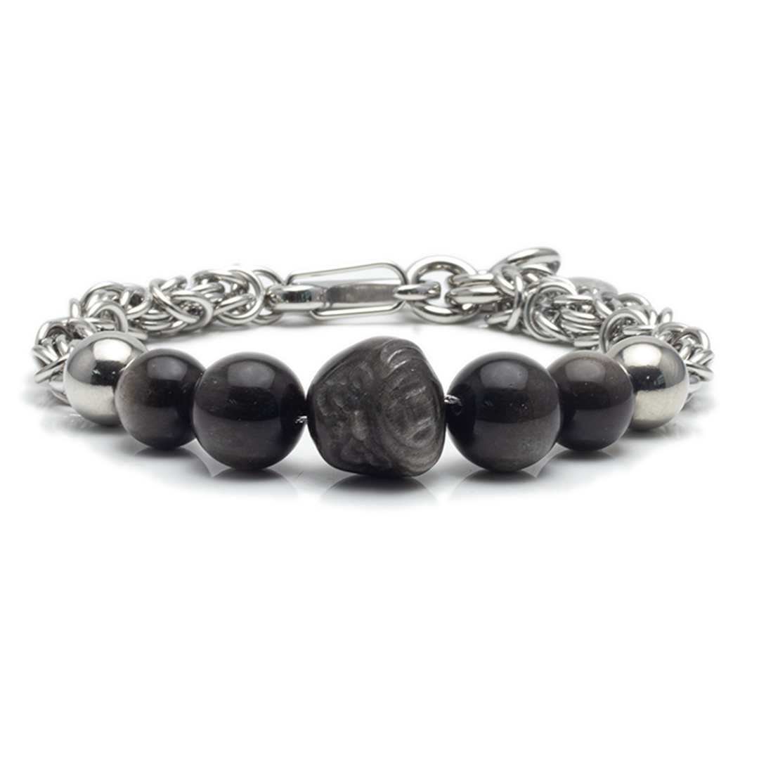 Myth Daruma Obsidian Bracelet