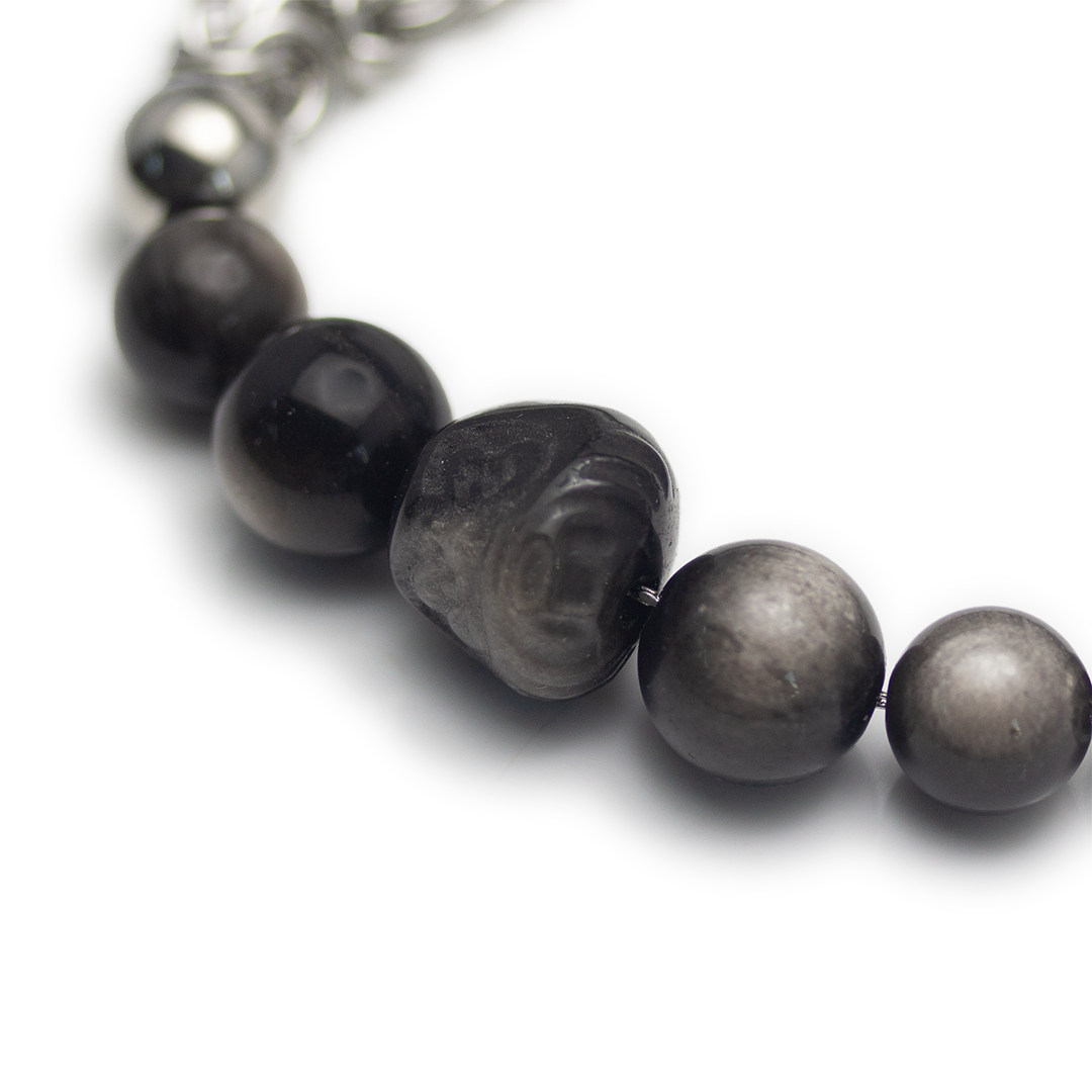 Myth Daruma Obsidian Bracelet