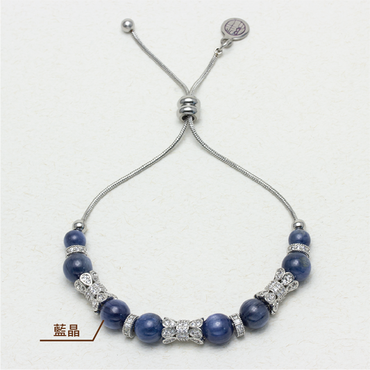 Treasure Island Blue Quartz Stainless Steel Bracelet