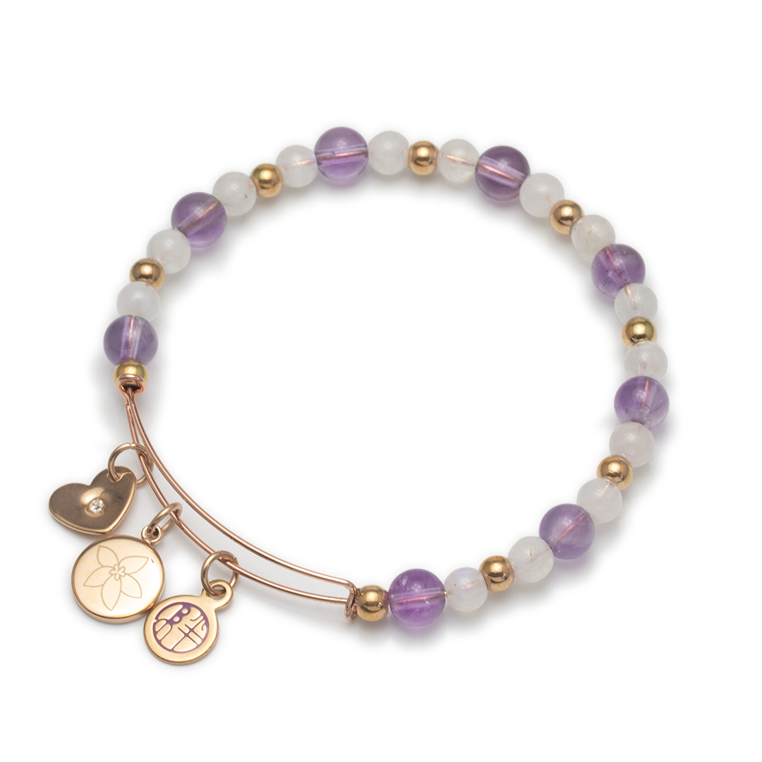 Secret Garden Crystal Bangle - Lisianthus