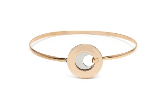 To the moon Customize Engraving Bangle - Rose Gold and Silver