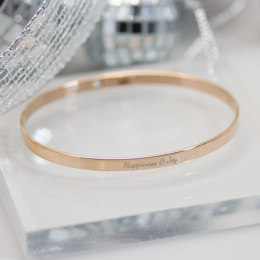 Inspiring Quote Engraving Message Bangle - Christmas Edition