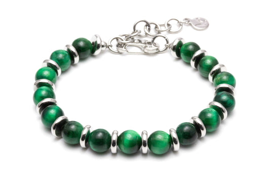 Gemstone Plate Bracelet - Green [Gender neutral]
