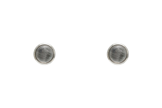 Gray Quartz Earrings - Silver