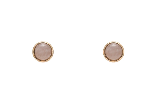Rose Quartz Earrings - Rose Gold