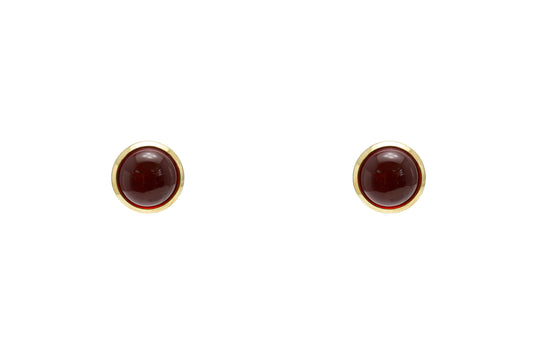 Red Agate Earrings - Gold