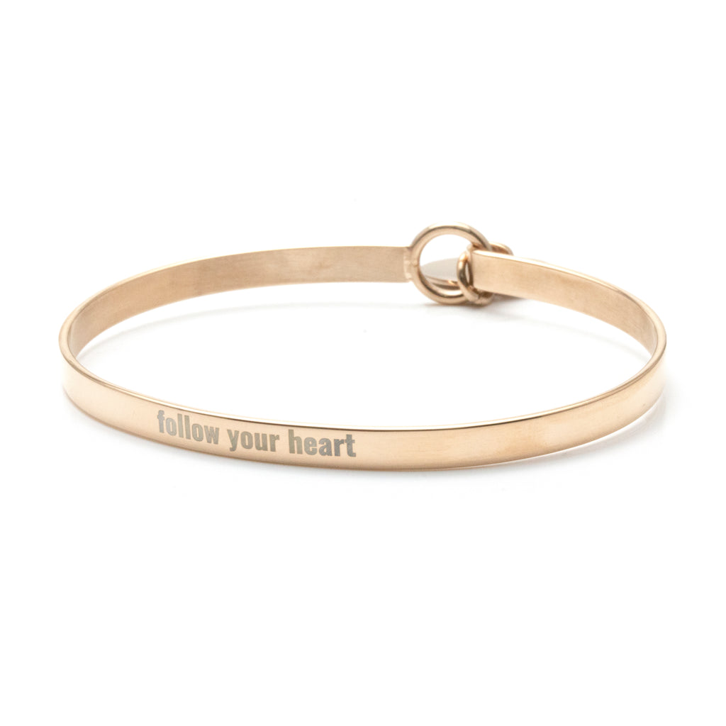 Je t'adore Customize Engraving Bangle - Rose Gold