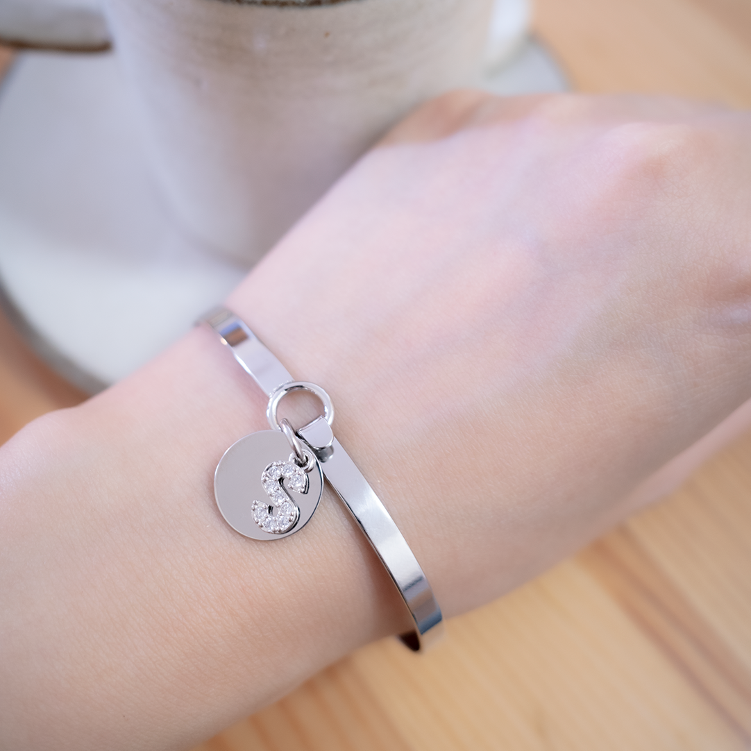 Je t'adore Customize Engraving Bangle - Silver