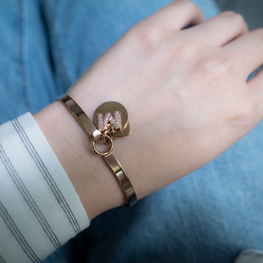 Je t'adore Customize Engraving Bangle - Rose Gold