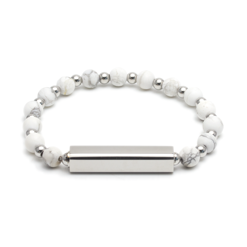 Amore Customize Engraving Crystal Bracelet - White Turquoise