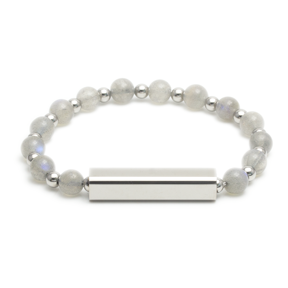 Amore Customize Engraving Crystal Bracelet - Grey Moon Stone