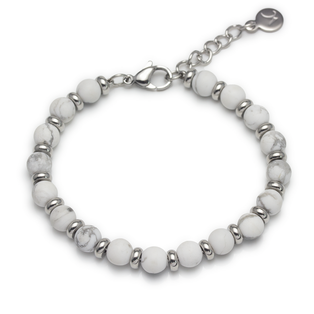 Crystal Plate Bracelet - Howlite - Small