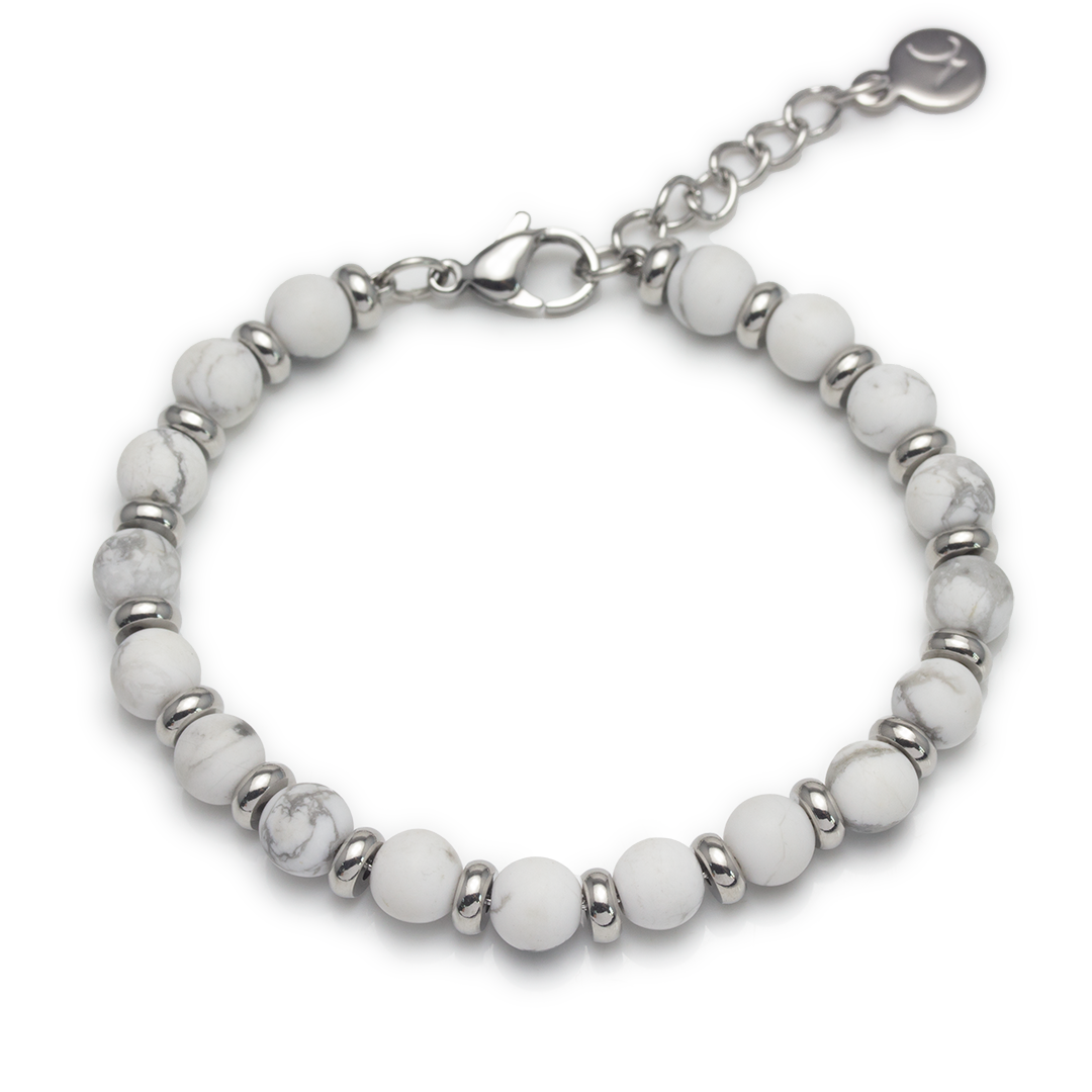 Crystal Plate Bracelet - Howlite - Small