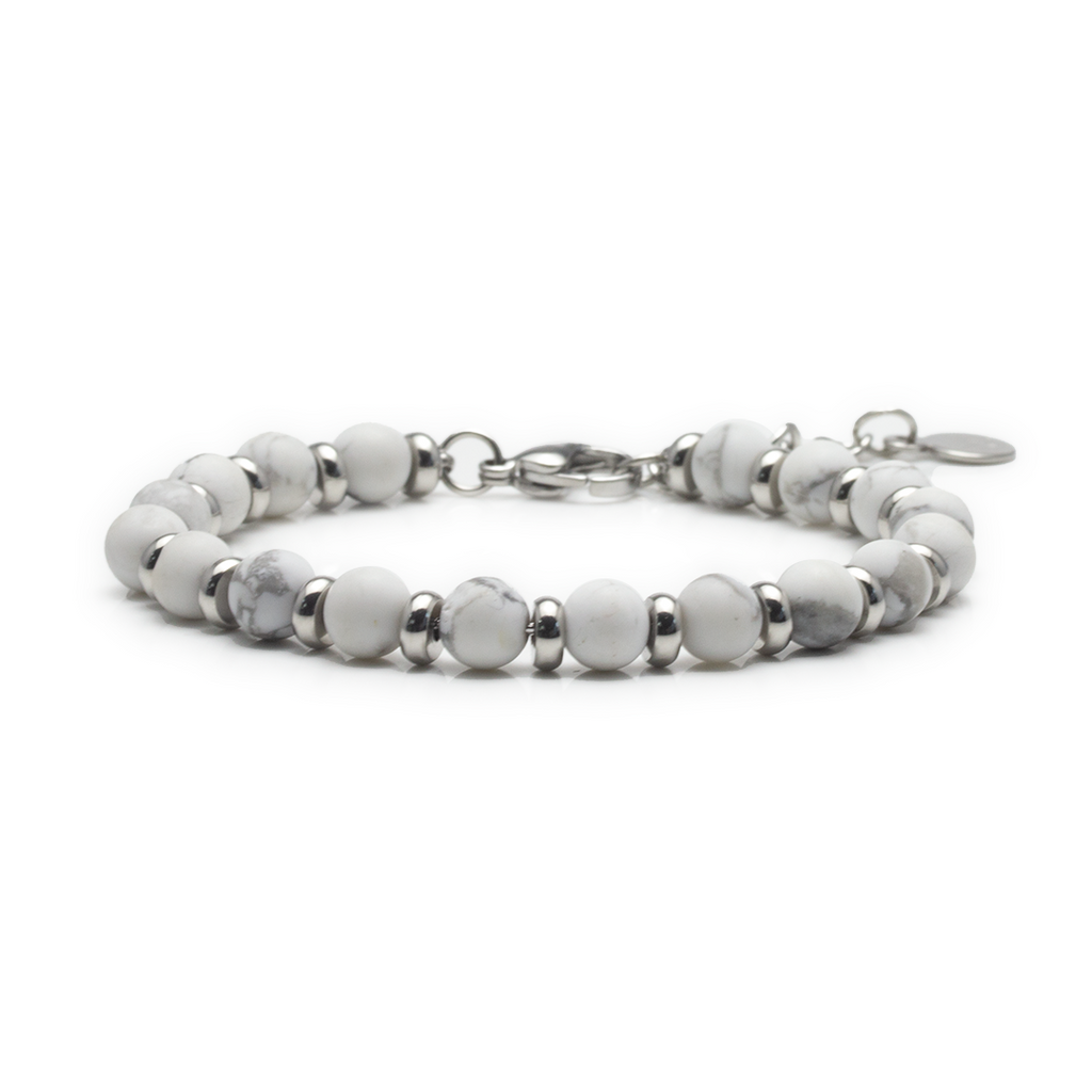 Crystal Plate Bracelet - Howlite - Small