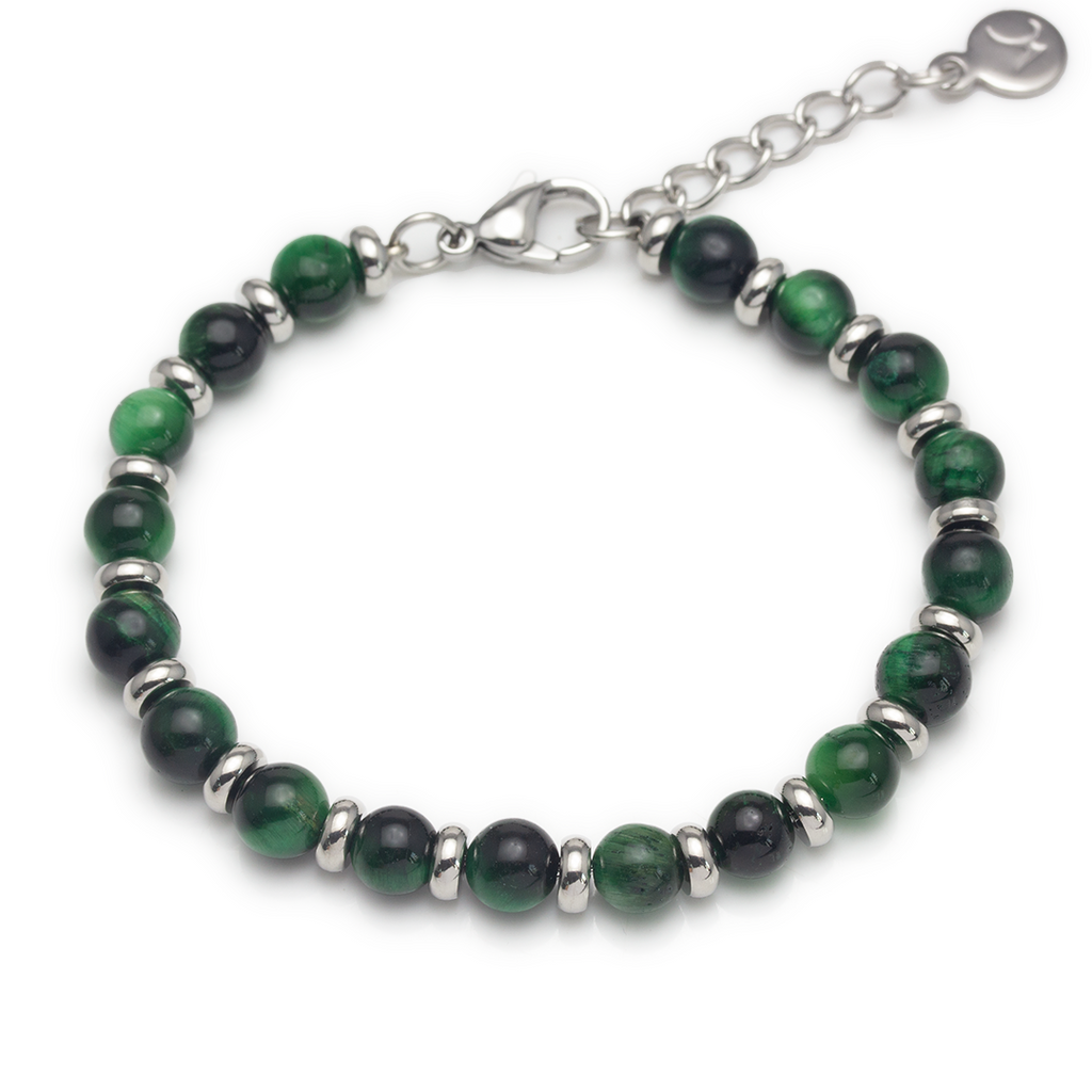 Crystal Plate Bracelet - Green Tiger's Eye - Small