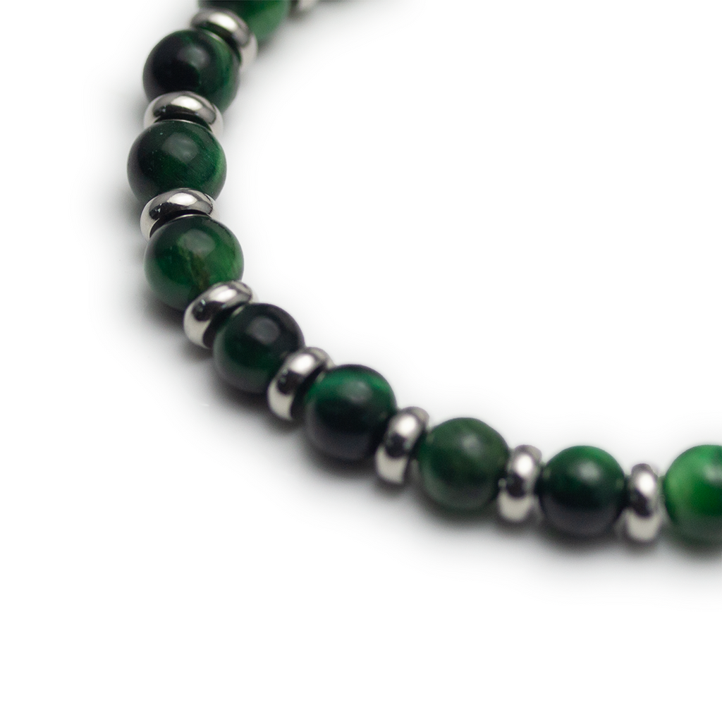 Crystal Plate Bracelet - Green Tiger's Eye - Small