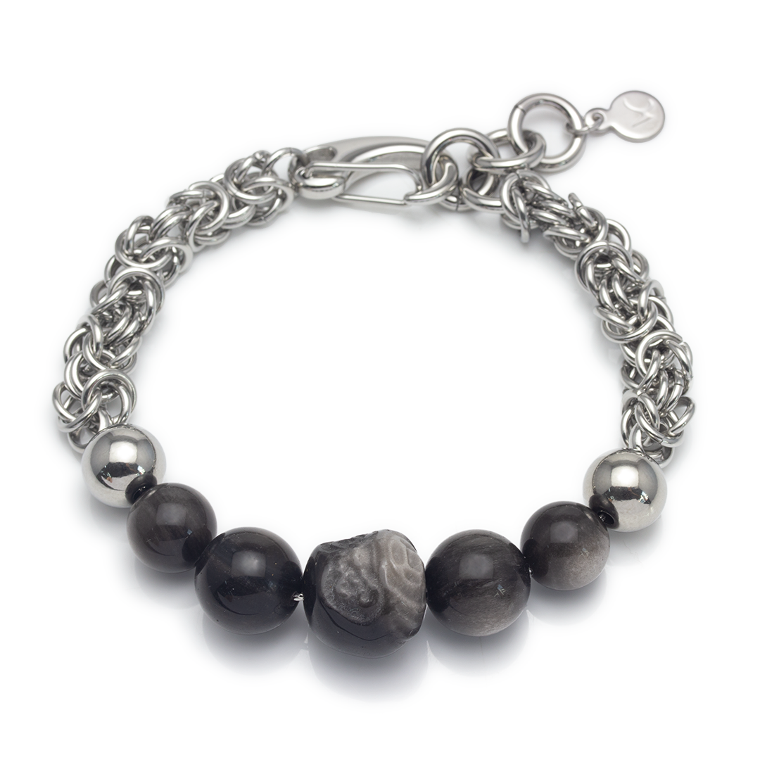 Myth Daruma Obsidian Bracelet