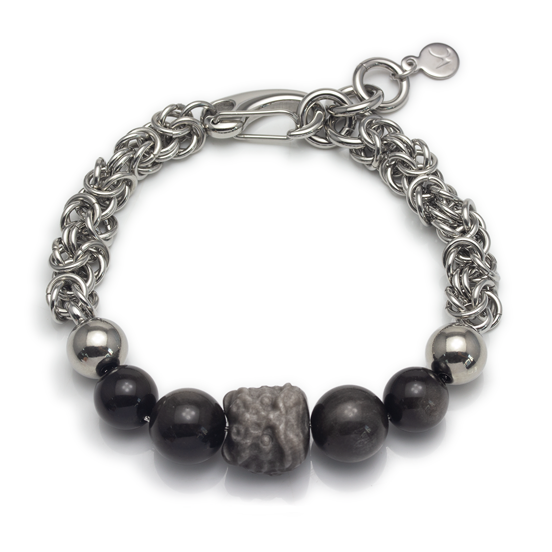 Myth Lion Obsidian Bracelet
