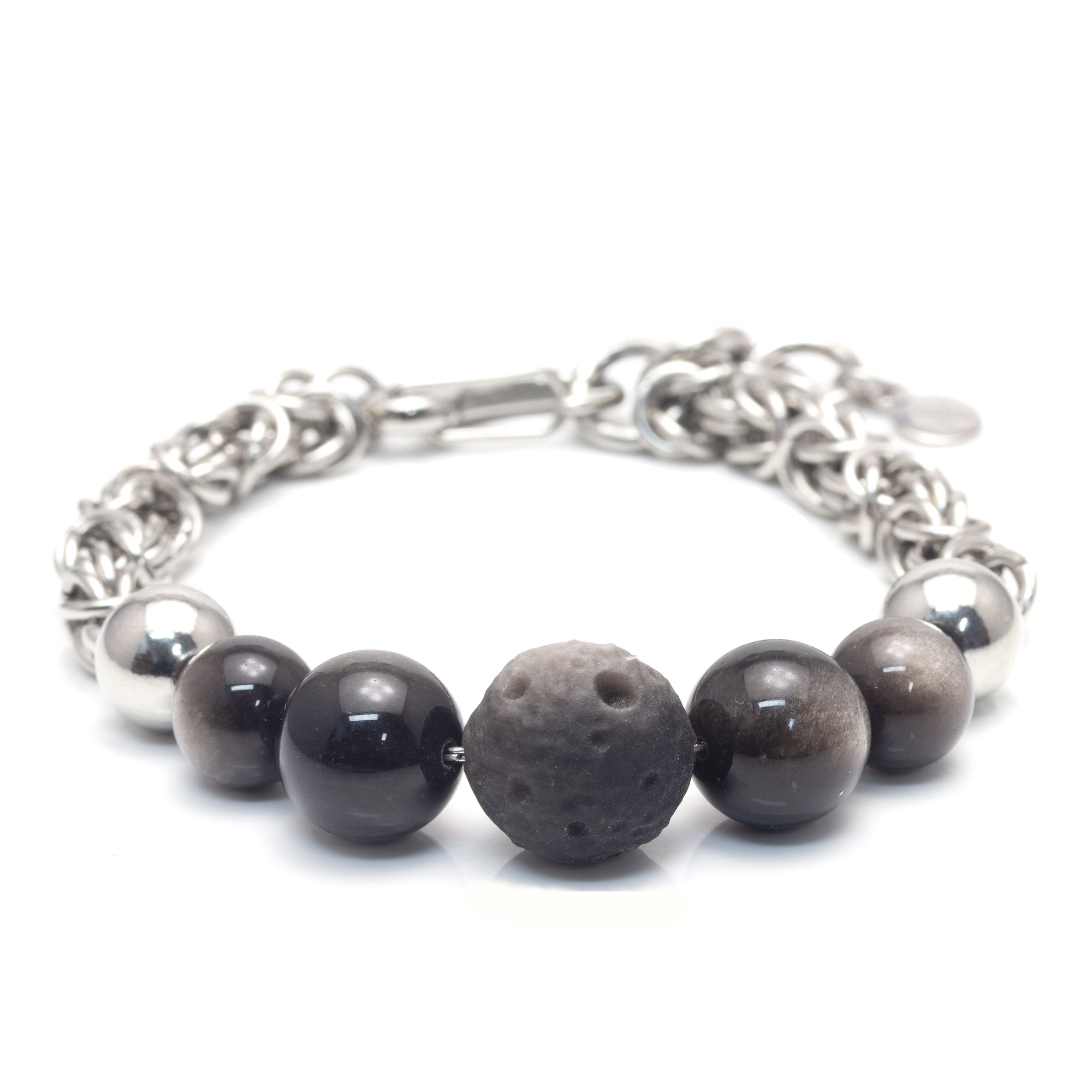RAW Meteorite Obsidian Bracelet