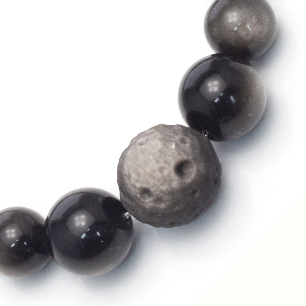 RAW Meteorite Obsidian Bracelet