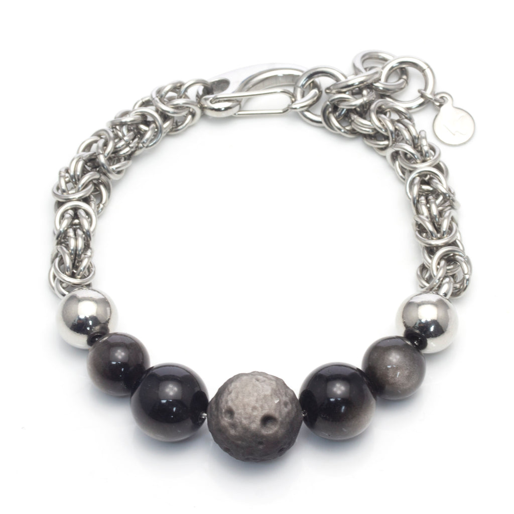 RAW Meteorite Obsidian Bracelet