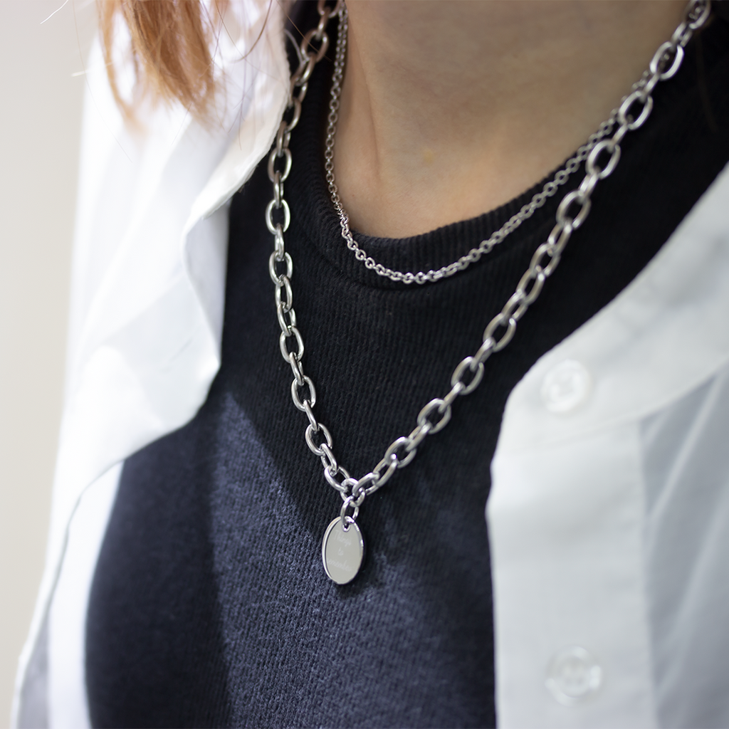 Allora Customize Engraving Double Necklace