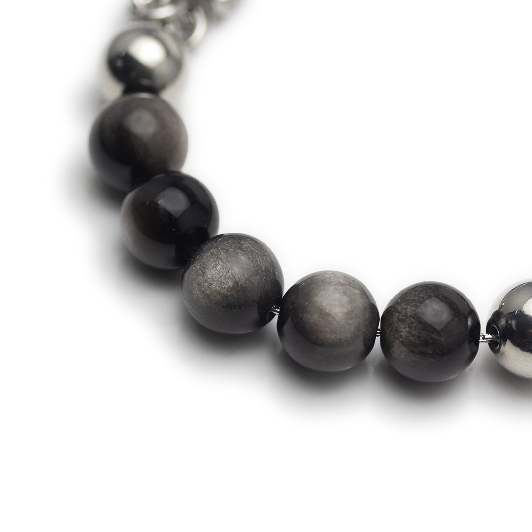 Changeless Engraving Obsidian Bracelet