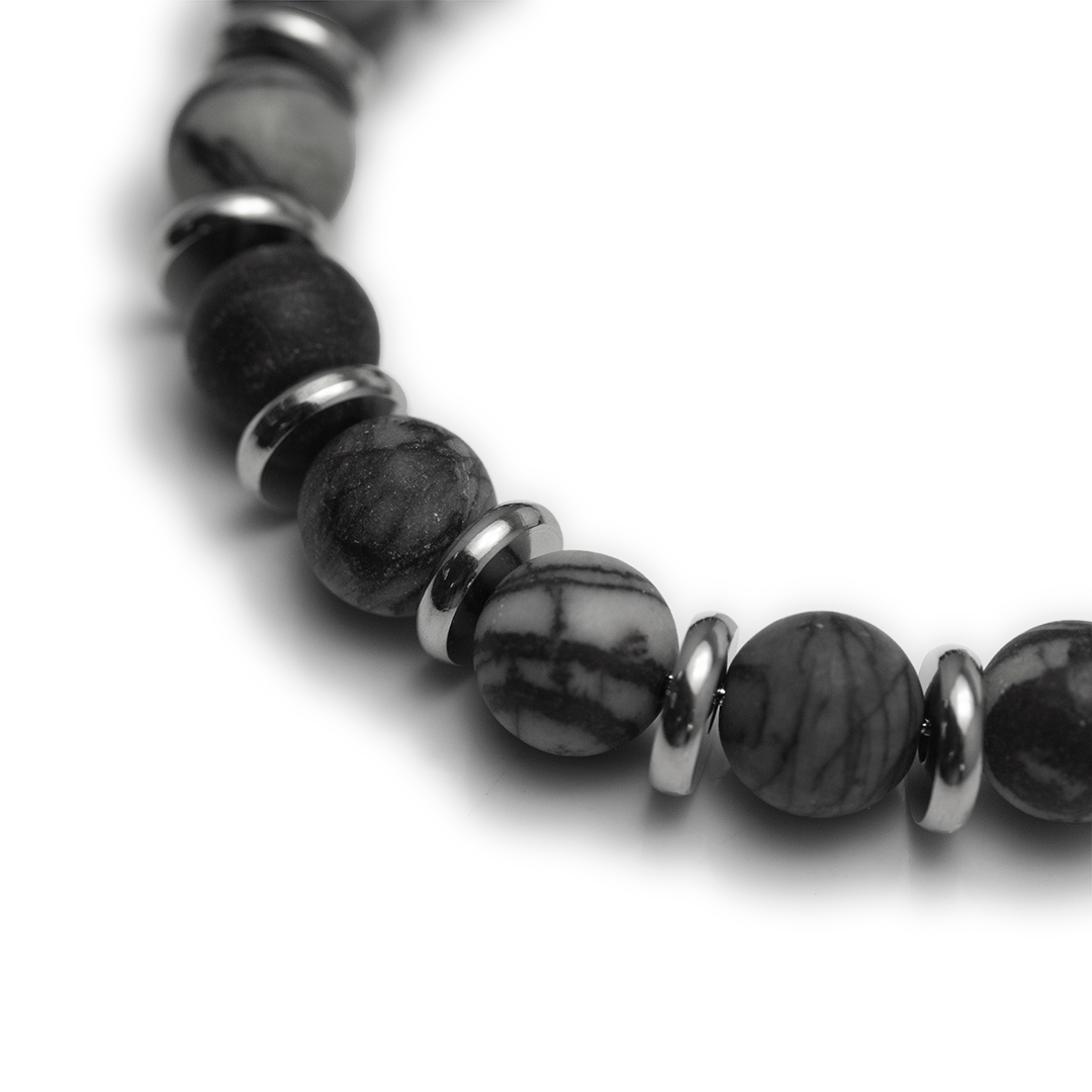 地圖石間鋼片手鏈