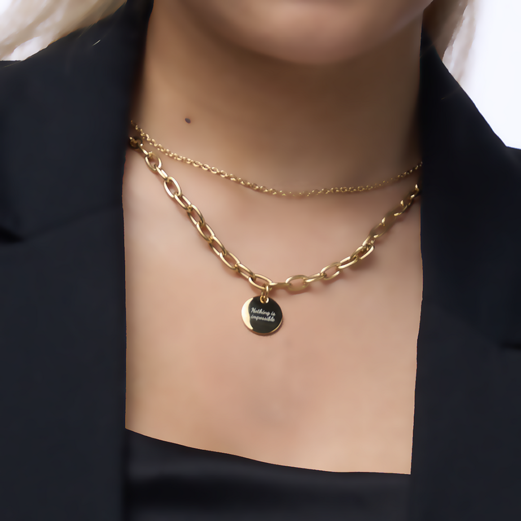 Allora Customize Engraving Double Necklace
