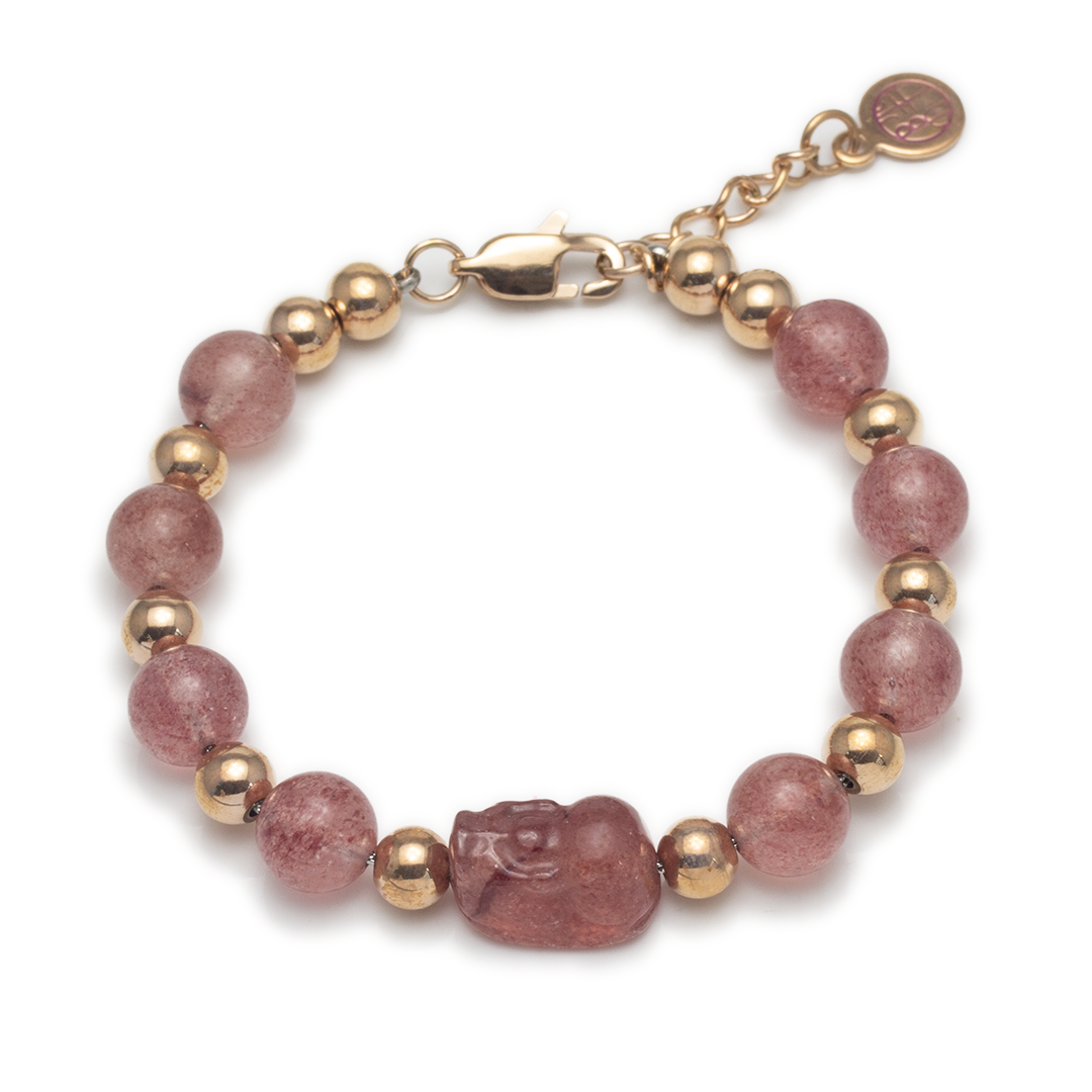 Brave Troops Strawberry Quartz Bracelet - Think Positive