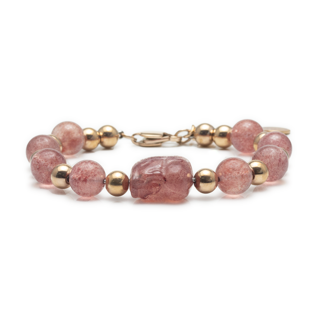 Brave Troops Strawberry Quartz Bracelet - Think Positive