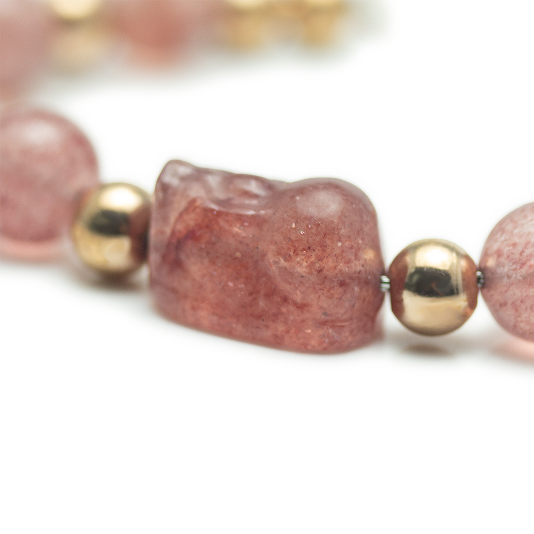 Brave Troops Strawberry Quartz Bracelet - Think Positive