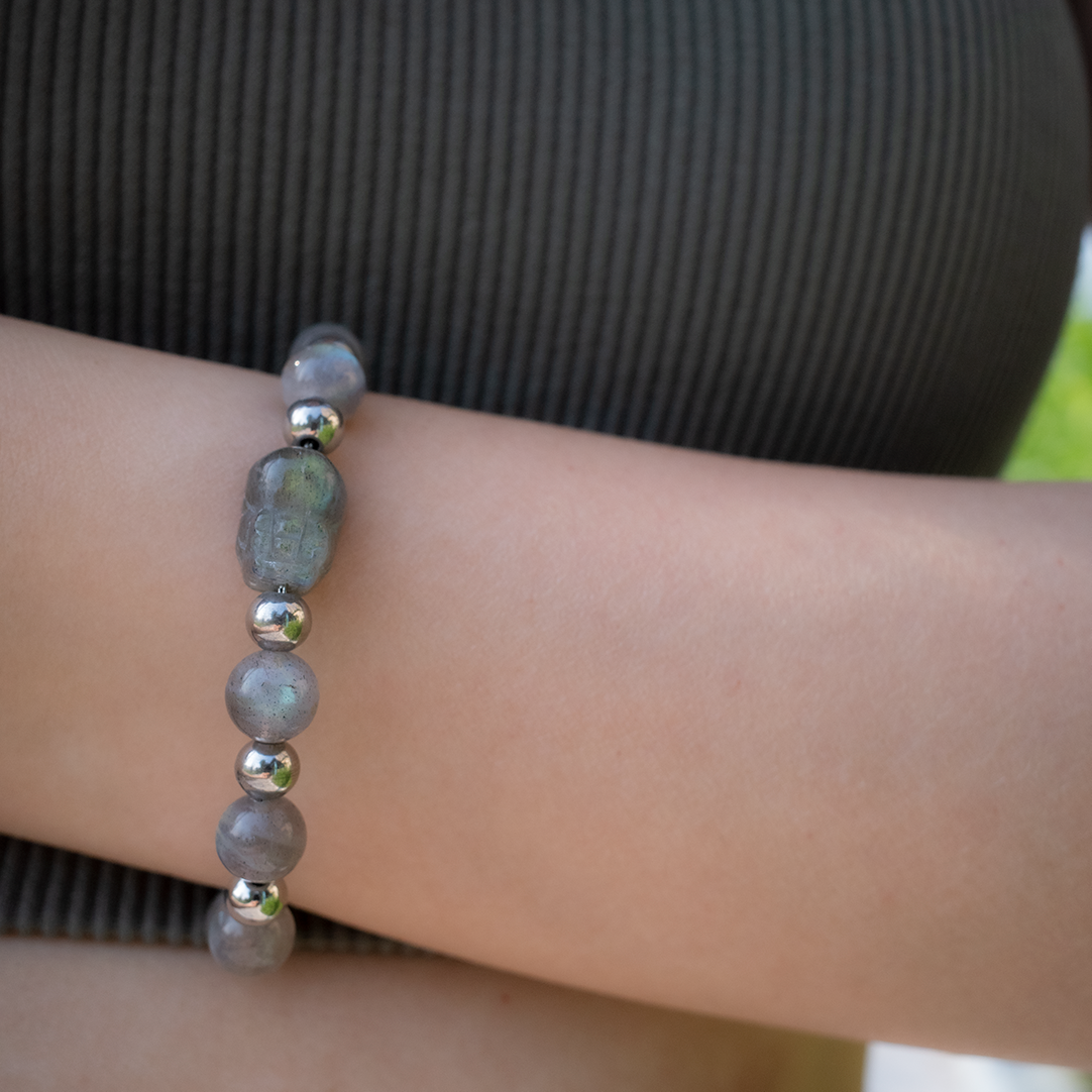 Brave Troops Grey Moon Stone Bracelet - My Muse