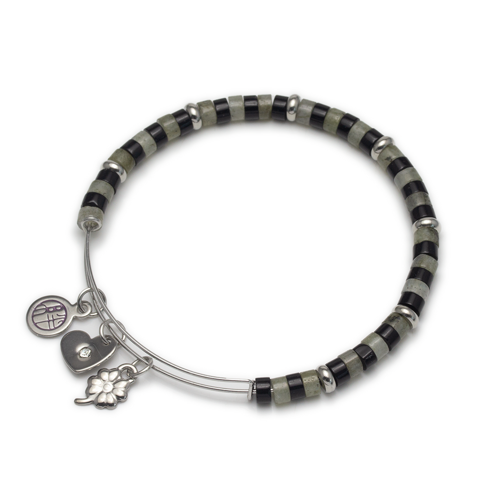 Mixology Obsidian Labradorite Bangle - Martini