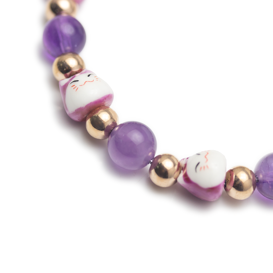 Maneki Amethyst Bracelet - Health Neko
