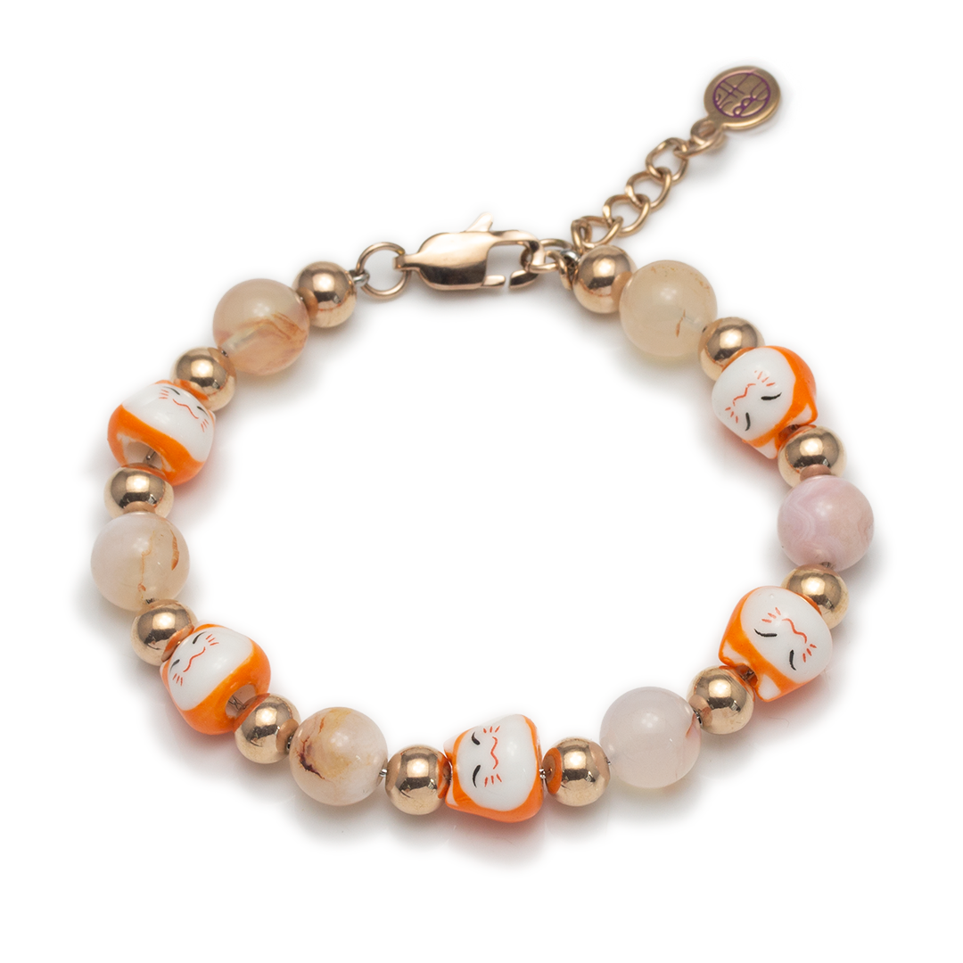 Maneki Sakura Agate Bracelet - Wealth Neko