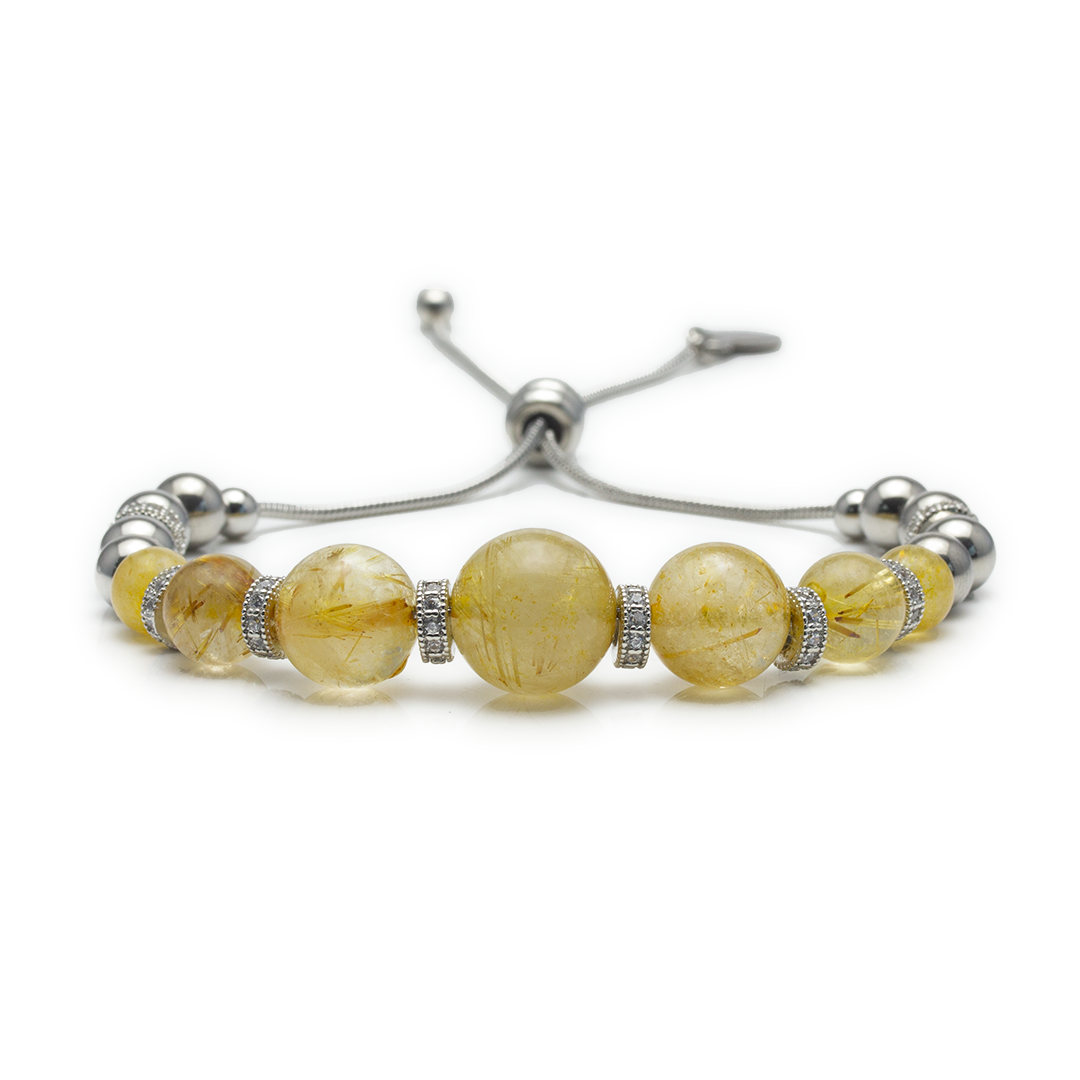Spackling Planet Golden Rutilated Quartz Bracelet - Jupiter