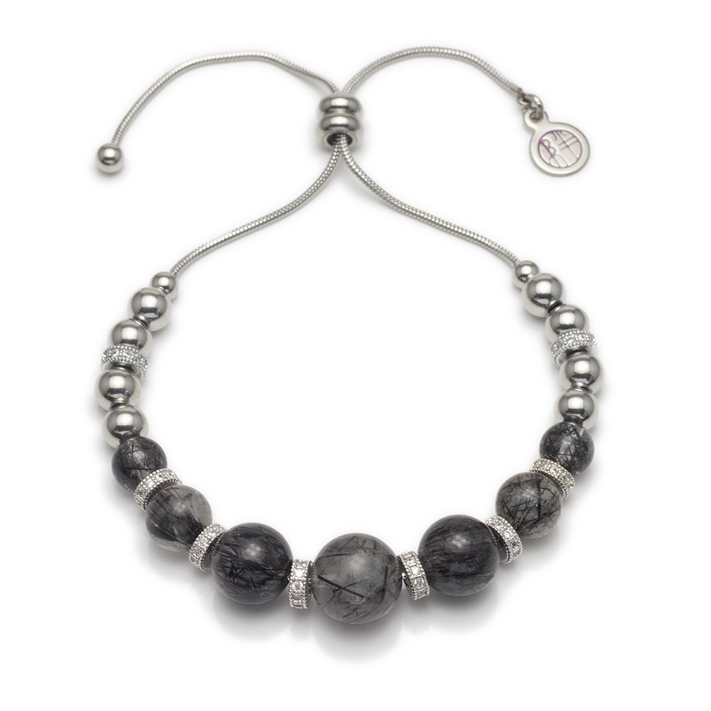 Spackling Planet Black Rutilated Quartz Bracelet - Mercury