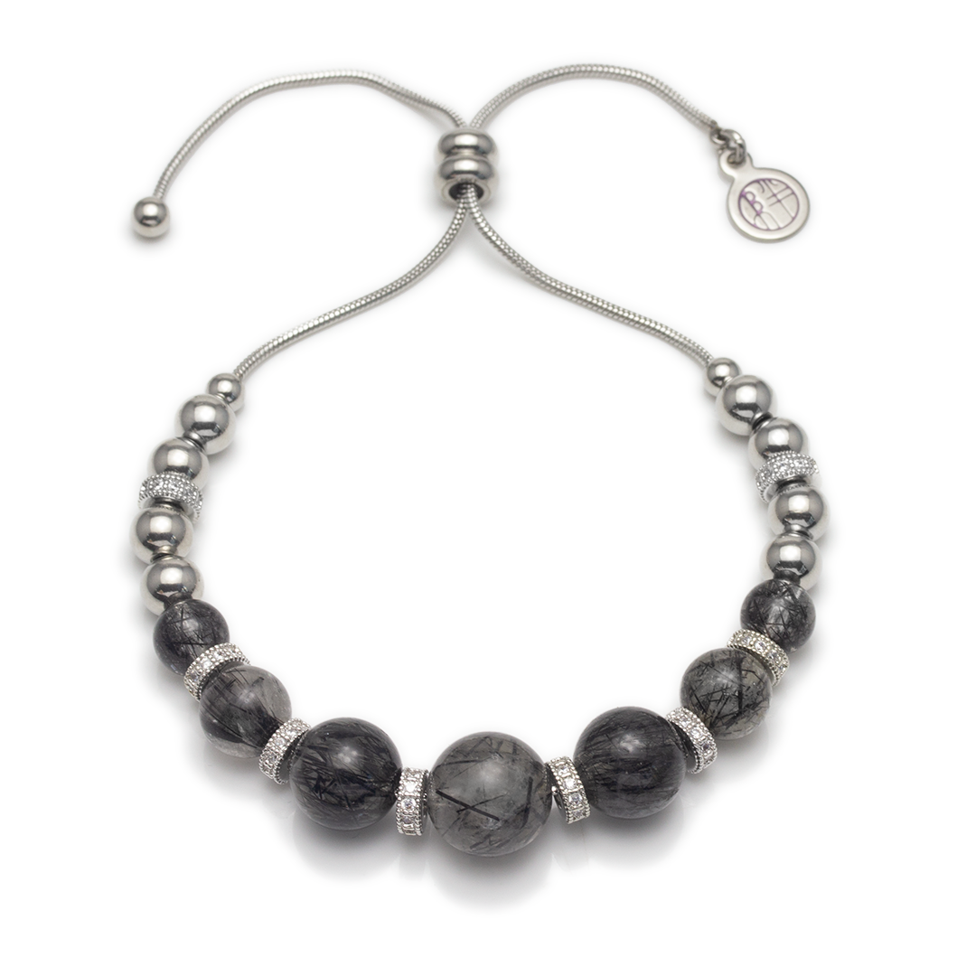 Spackling Planet Black Rutilated Quartz Bracelet - Mercury