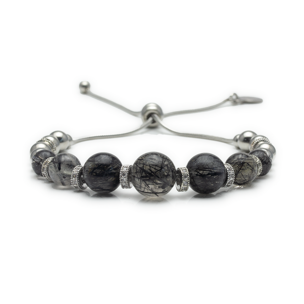 Spackling Planet Black Rutilated Quartz Bracelet - Mercury
