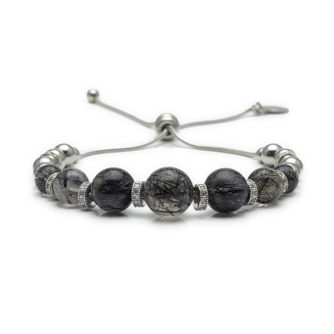 Spackling Planet Black Rutilated Quartz Bracelet - Mercury