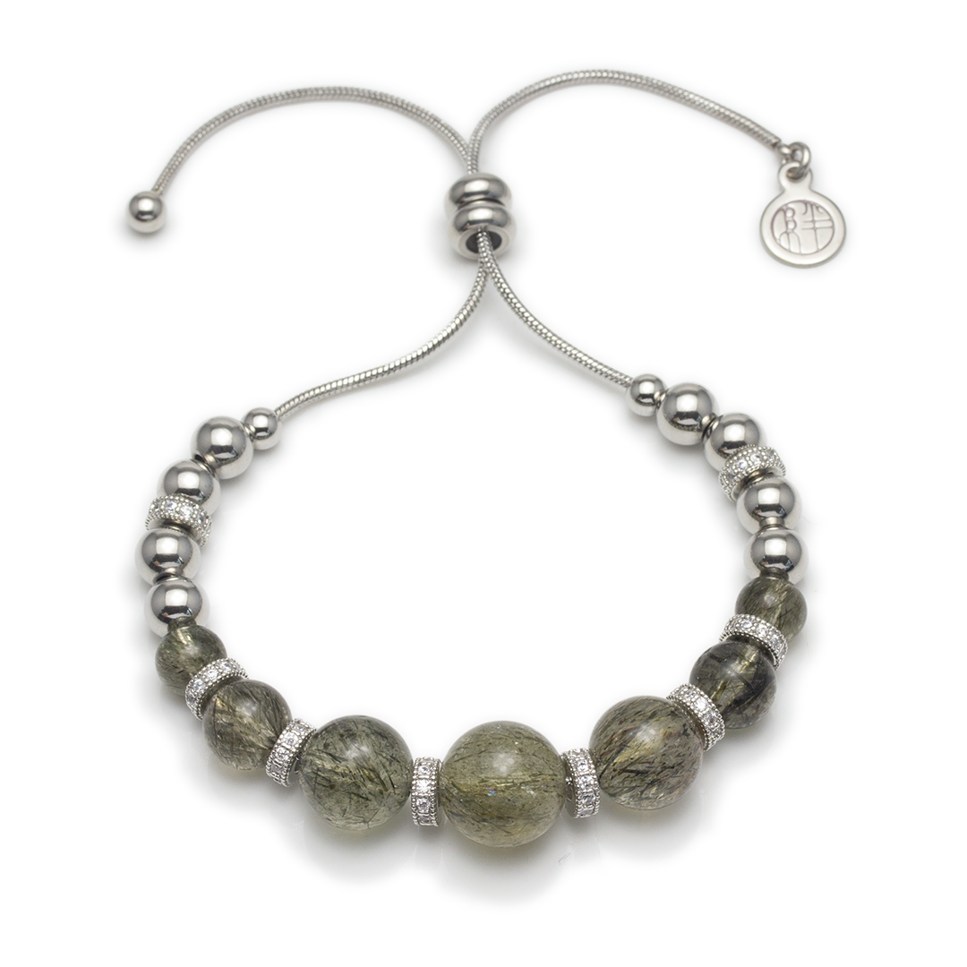Spackling Planet Green Rutilated Quartz Bracelet - Venus