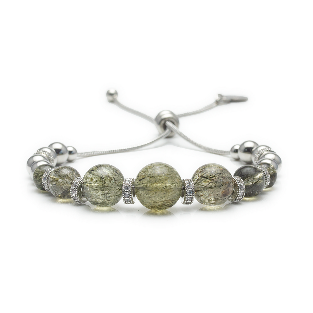 Spackling Planet Green Rutilated Quartz Bracelet - Venus