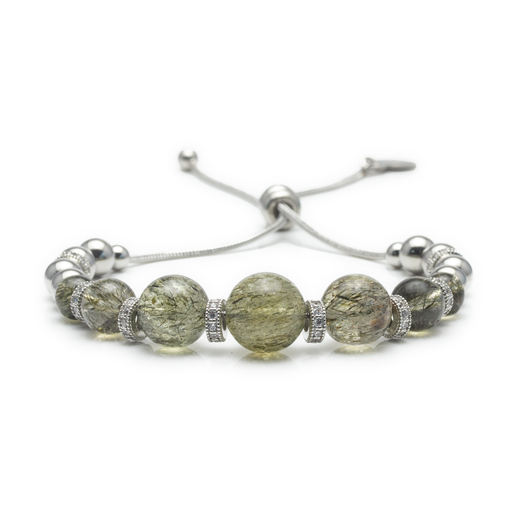 Spackling Planet Green Rutilated Quartz Bracelet - Venus