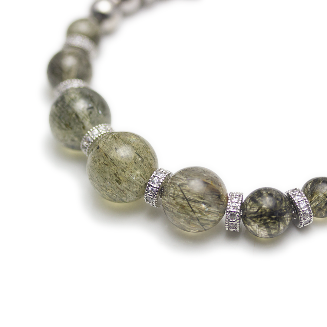 Spackling Planet Green Rutilated Quartz Bracelet - Venus