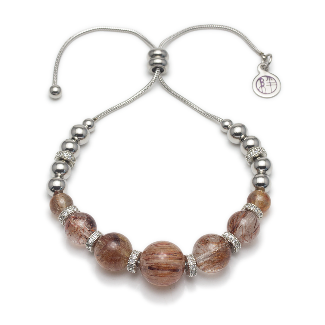 Spackling Planet Red Rutilated Quartz Bracelet - Mars