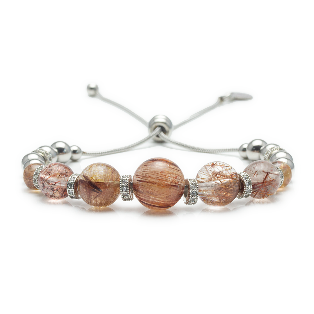 Spackling Planet Red Rutilated Quartz Bracelet - Mars